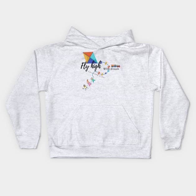 Fly high with dream Kids Hoodie by Color by EM